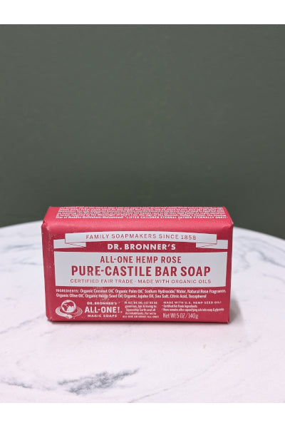DR BRONNER'S ROSE MAGIC BAR SOAP 140GM