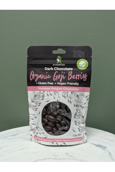 DR SUPERFOODS DARK CHOC GOJI BERRIES 125