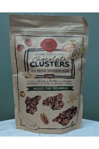 MINDFUL FOODS CHOC DAV PLUM CLUSTERS 200