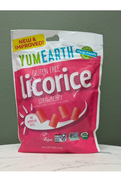 YUM EARTH ORG LICORICE STRAWBERRY 142G