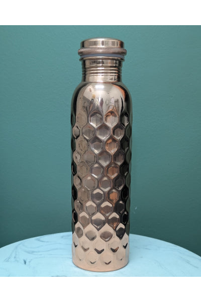 COPPER WATER BOTTLE HONEYCOMB 950ML