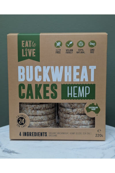 EAT 2 LIVE BUCKWHEAT CAKES HEMP 220G