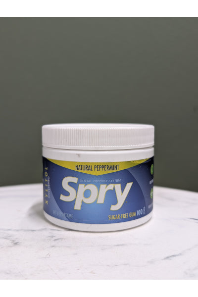 SPRY CHEWING GUM JAR PEPPERMINT 100