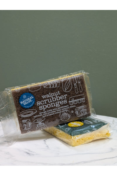 NATURAL VALUE WALNUT SCRUBBER SPONGE