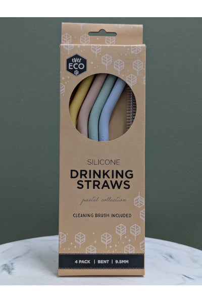 EVER ECO SILICONE DRINKING STRAWS 4 PACK
