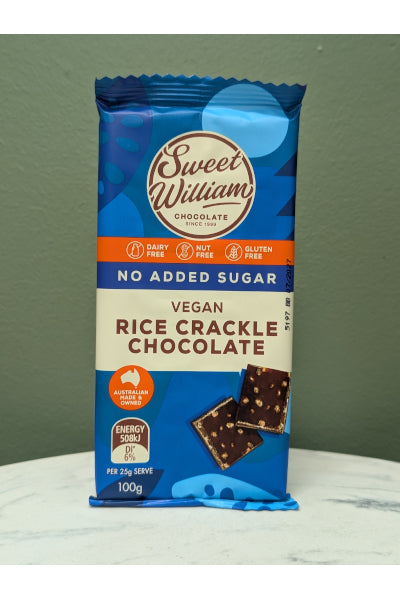 SWEET WILLIAM RICE CRACKLE CHOC 100G