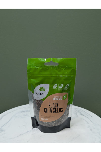 LOT ORG CHIA SEEDS BLACK 125GM