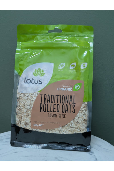 LOT ORG TRADITIONAL ROLLED OATS 500G