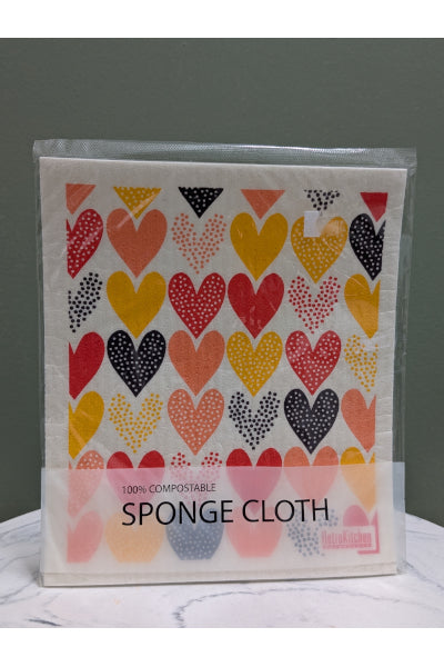 RETRO KITCHEN BIOD DISHCLOTH HEARTS