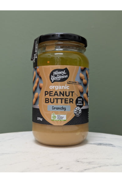 HTG ORGANIC PEANUT BUTTER CRUNCHY 375G
