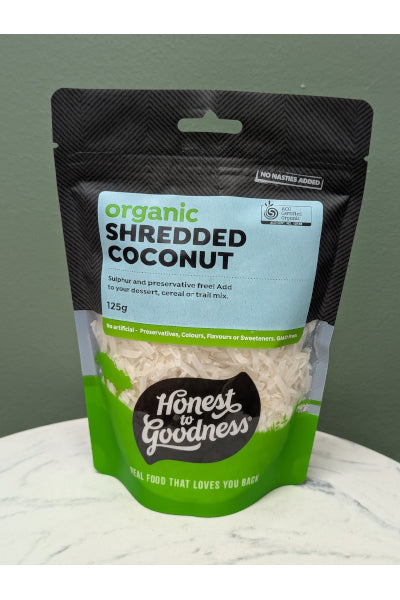 HTG ORG SHREDDED COCONUT 125G