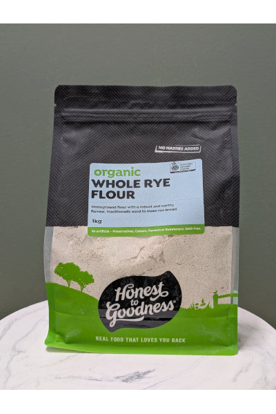 HTG ORG WHOLE RYE FLOUR 1KG