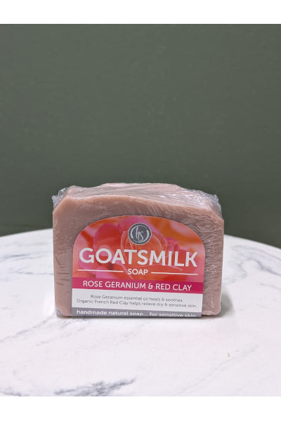 GOATS MILK SOAP ROSE GERANIUM 140G