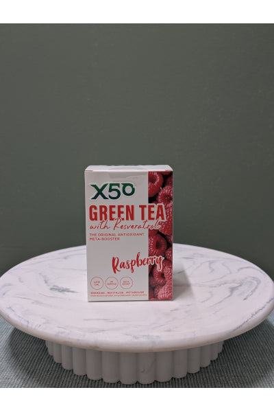 X50 GREEN TEA RASPBERRY 30 SERVES