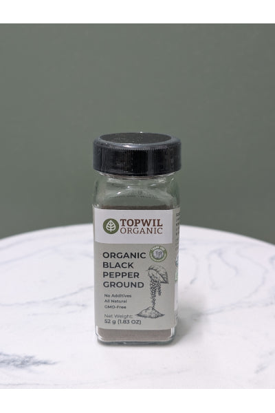 TOPWIL ORG BLACK PEPPER GROUND 52GM