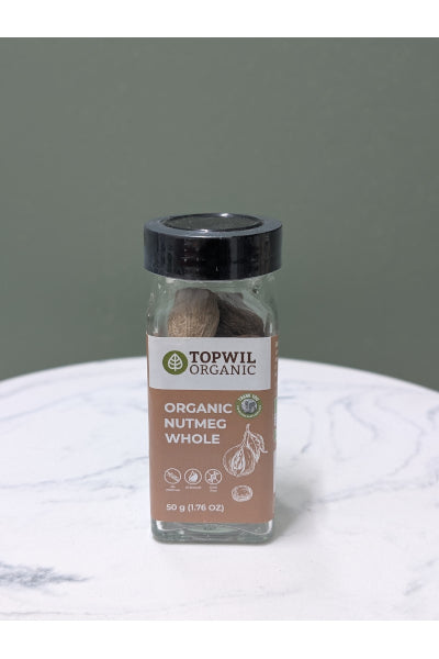 TOPWIL ORG NUTMEG WHOLE 50GM