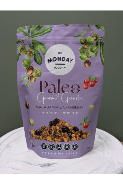 THE MONDAY FOOD GRANOLA MACAD/CRAN 300GM