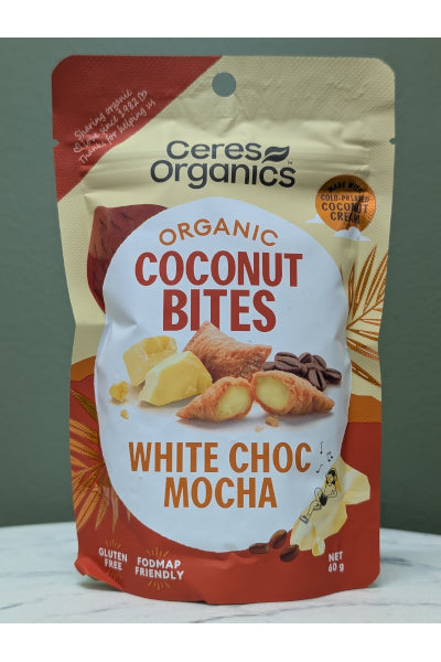 CERES ORG COCONUT BITES WHITE CHOC MOCH