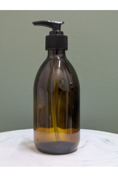 300ML AMBER GLASS LOTION PUMP BOTTLE