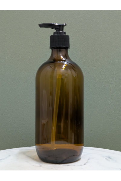 500ML AMBER GLASS LOTION PUMP BOTTLE