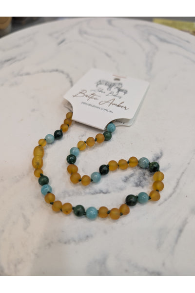 ZB AMBER BABY NECKLACE HONEY RAW AMA32CM