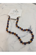 ZB AMBER BABY NECKLACE COGNAC + AMETH 32