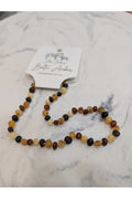 ZB AMBER BABY NECKLACE MULTI DK RAW 32CM