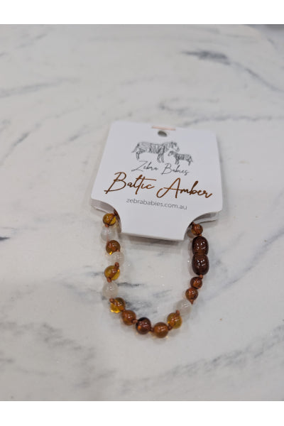ZB AMBER BABY BRACELET COGNAC + MOON14CM