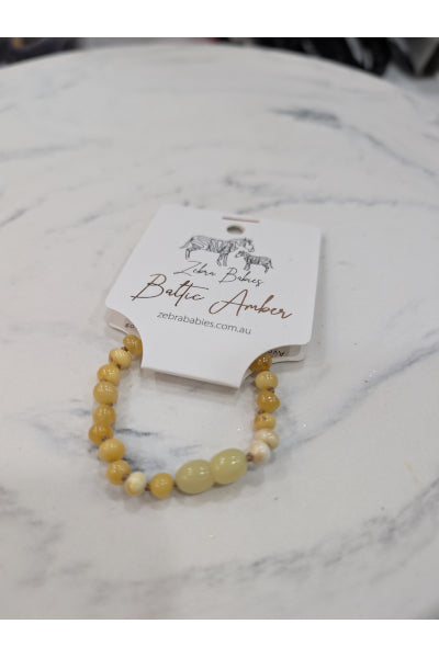 ZB AMBER BABY BRACELET MILKY 14CM