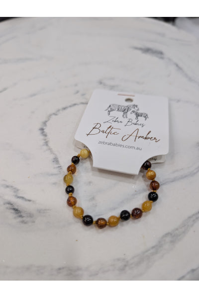ZB AMBER BABY BRACELET CH+LEM+RJ 14CM
