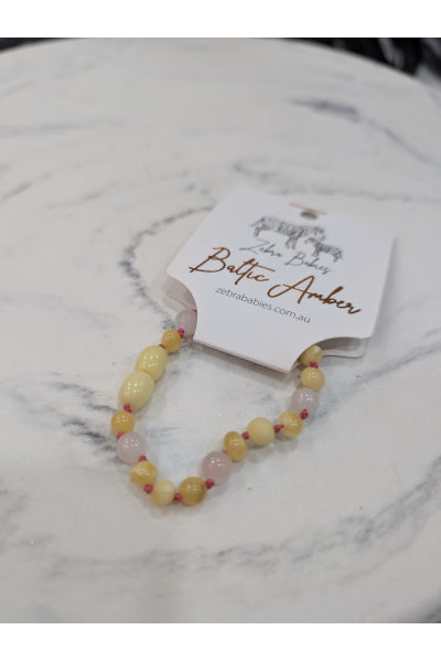 ZB AMBER BABY BRACELET MILKY + RQ 14CM